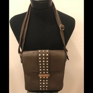 NEW DK BROWN GEM MESSENGER BAG